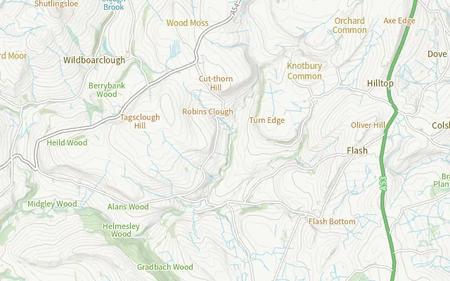 Map showing the swim entry at Three Shires Head and the recommended parking.